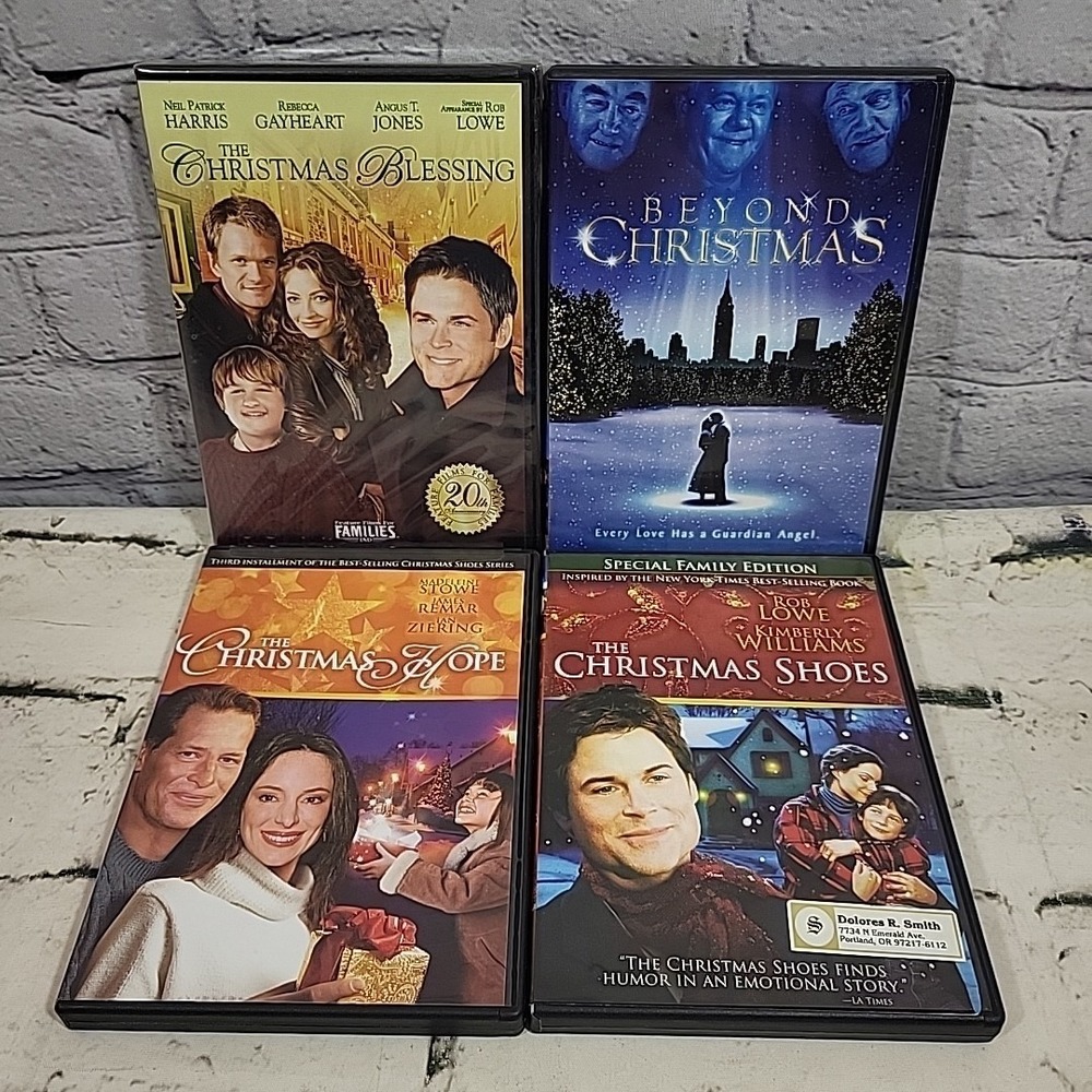Christmas Holiday Movies DVD Lot Of 4 Rob Lowe - Hope -‎ Blessing - Shoes Beyond